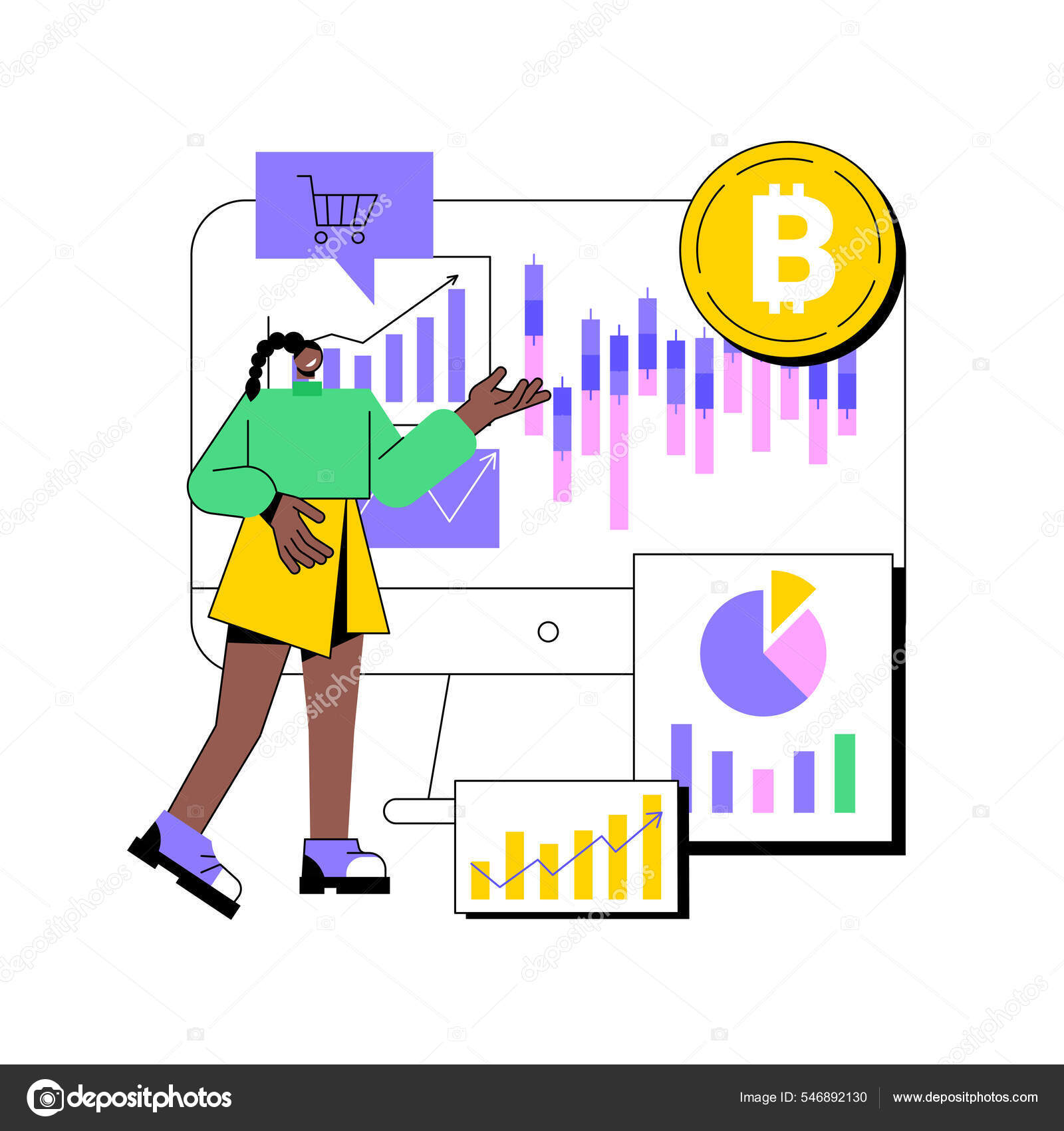 加密货币市场抽象概念矢量说明. 图库矢量图©Vector-Juice 546892130