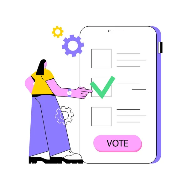 Electronic voting abstract concept vector illustration. — Stock Vector