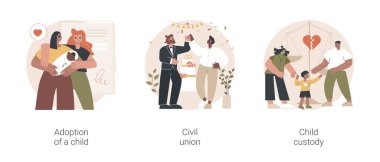 Aile hukuku soyut konsept vektör çizimleri.