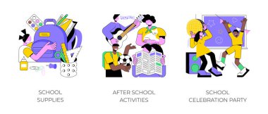 Okul yılı soyut konsept vektör çizimleri.