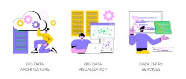 Bilgi depolama altyapısı soyut konsept vektör çizimleri.