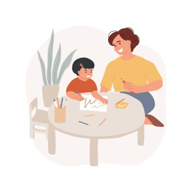 Bebek karalaması, izole edilmiş vektör çizimi, el ve parmak geliştirme egzersizi, bebek çizimi, kağıt üzerine karalama, kreş, erken çocukluk vektör karikatürü..