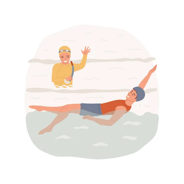 Swimming and diving isolated cartoon vector illustration — Stock Vector