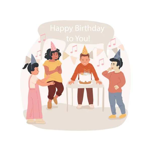 Zingen Gelukkige verjaardag geïsoleerde cartoon vector illustratie — Stockvector