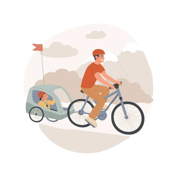 Kerékpár trailer elszigetelt rajzfilm vektor illusztráció — Stock Vector