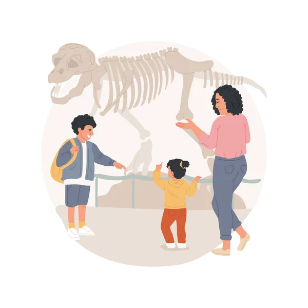 Museo dei dinosauri isolato cartone animato vettoriale illustrazione — Vettoriale Stock