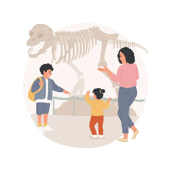 Dinozor müzesi karikatür vektör çizimi