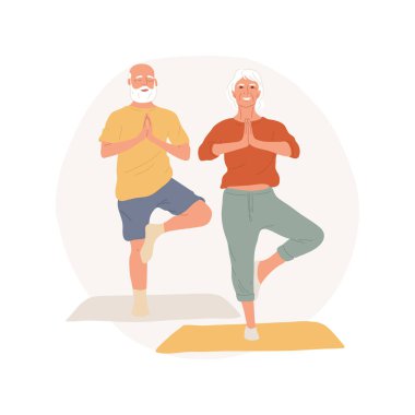 Yaşlılar için yoga soyut konsept vektör çizimi.
