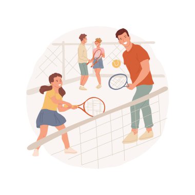 Tenis kortları soyut konsept vektör çizimi.
