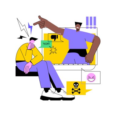 İnternet eleştirisi soyut konsept vektör çizimi.