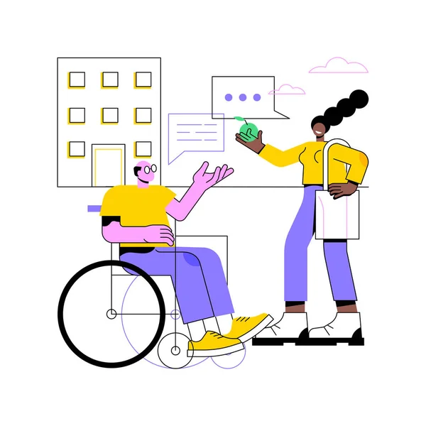 Adattamento sociale dei disabili concetto astratto illustrazione vettoriale. — Vettoriale Stock
