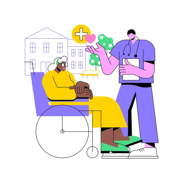 Altenpflege abstraktes Konzept Vektor Illustration. — Stockvektor
