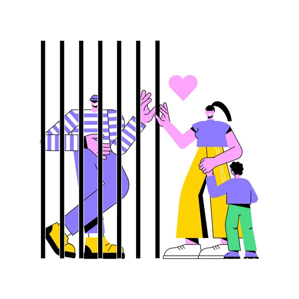 Papás en prisión concepto abstracto vector ilustración. — Archivo Imágenes Vectoriales
