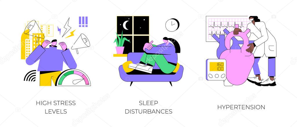 Stressful life abstract concept vector illustrations.