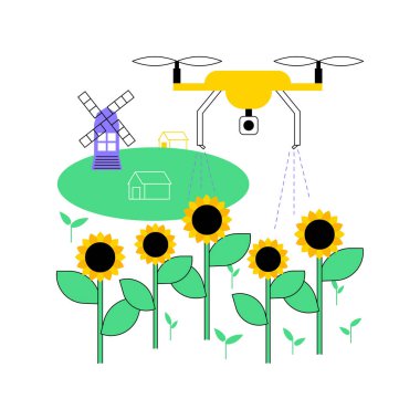 Tarım İHA 'sı soyut konsept vektör çizimi kullan.