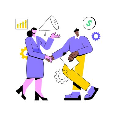 İlişki pazarlaması soyut konsept vektör çizimi.