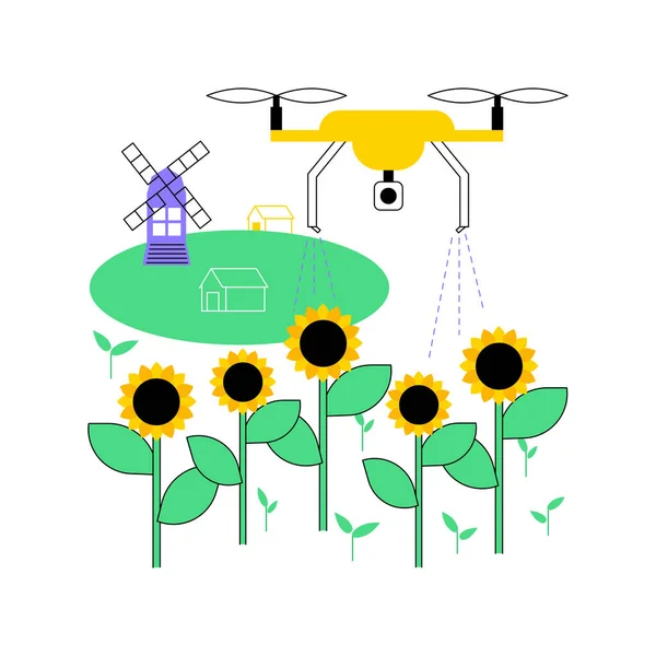 Landwirtschafts-Drohne nutzt abstrakte Konzeptvektorillustration. — Stockvektor