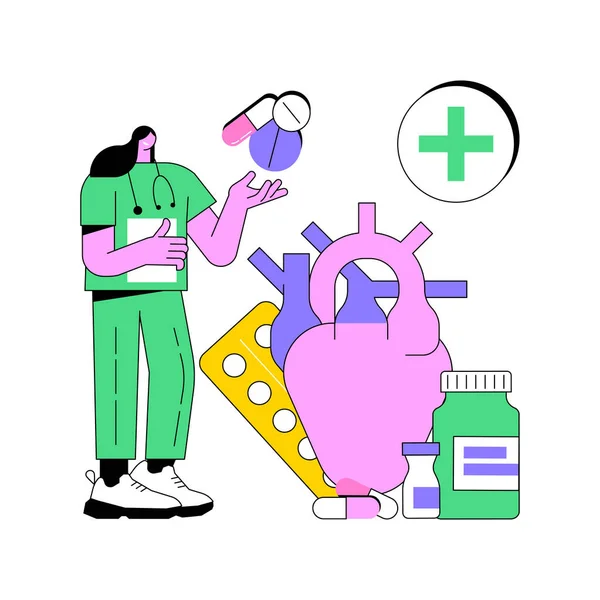 Tratamiento de enfermedades cardíacas concepto abstracto vector ilustración. — Vector de stock