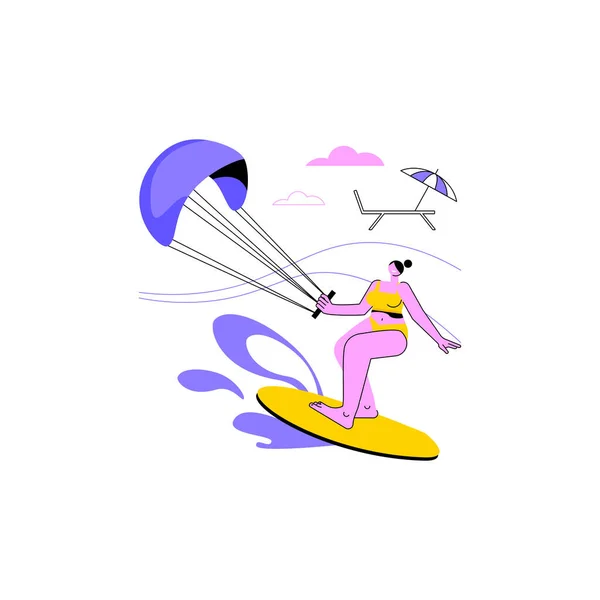 Kitesurfing abstract concept vector illustration. — Stock Vector