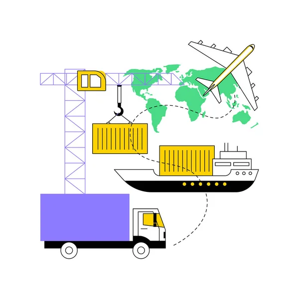 Ilustrasi vektor konsep abstrak transportasi terkombinasi. - Stok Vektor