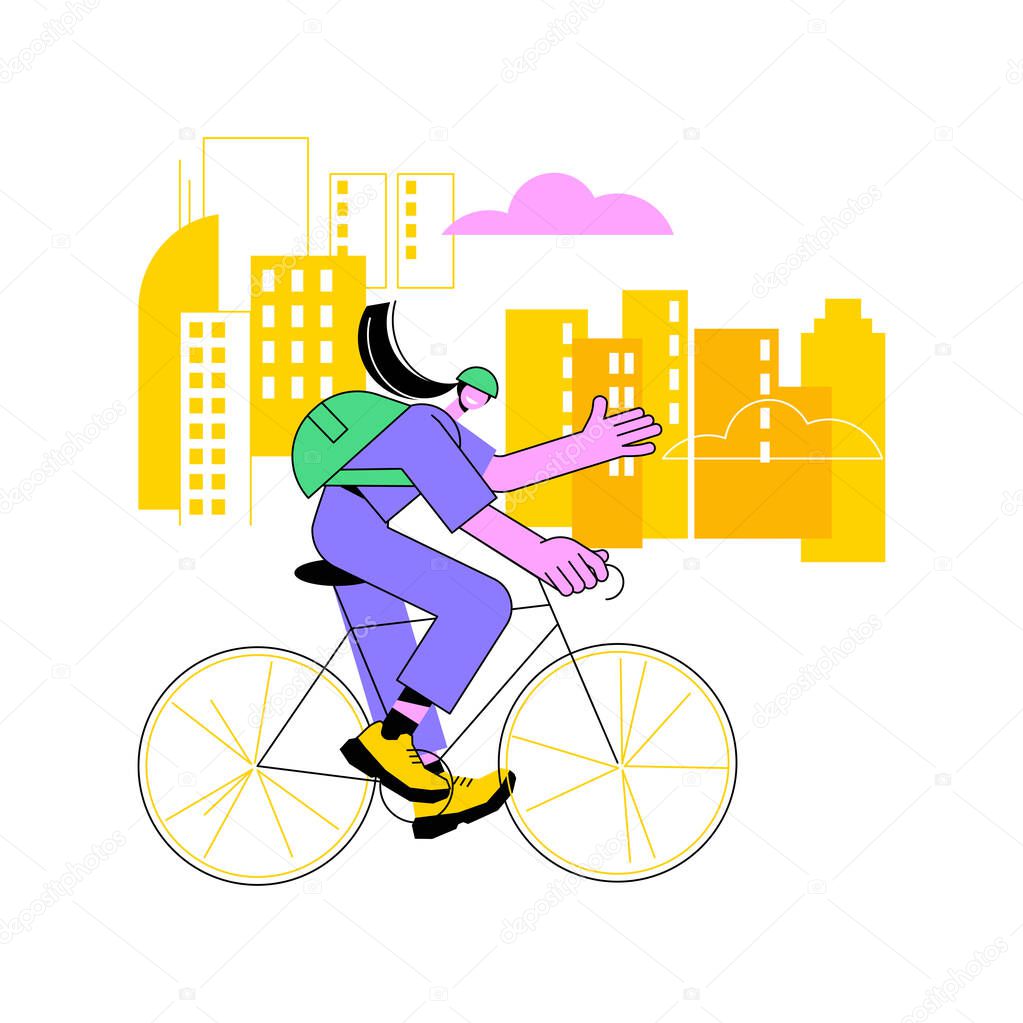 Road bicycle abstract concept vector illustration.