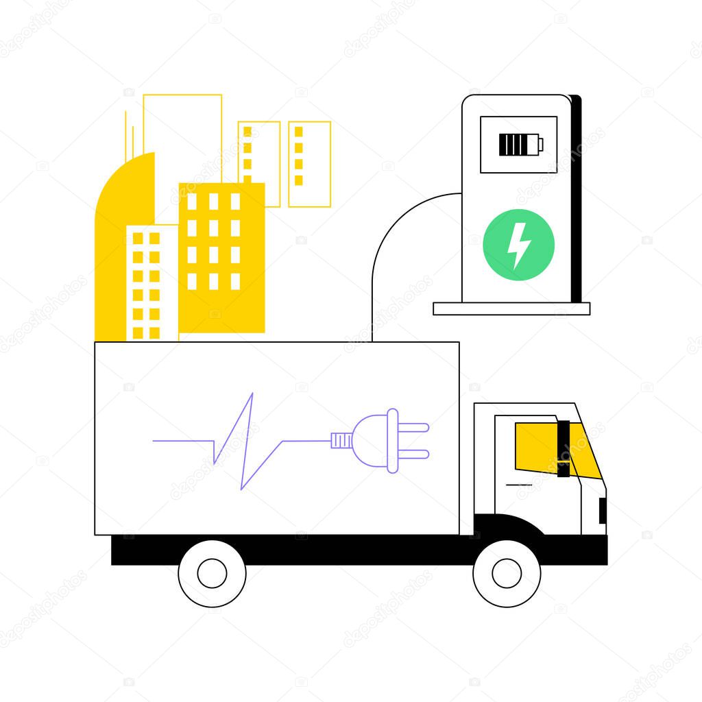 Electric trucks abstract concept vector illustration.