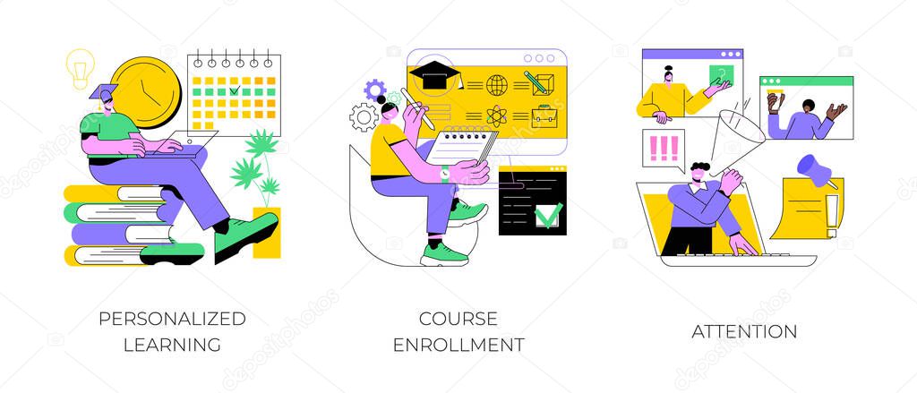 Flexible study plan abstract concept vector illustrations.