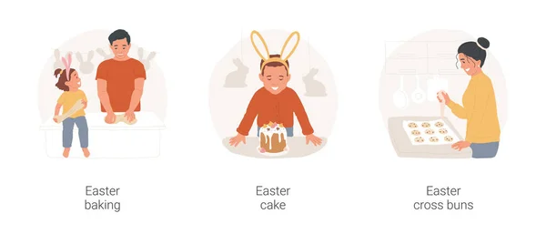 Tradicional Pascua alimentos aislados vector de dibujos animados conjunto de ilustración. — Vector de stock