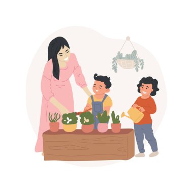 Büyüyen bahçe karikatür vektör çizimi.