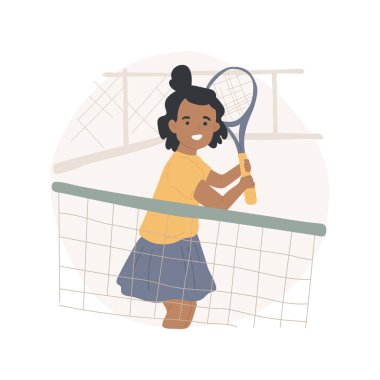 Tenis kampı karikatür vektör çizimi.