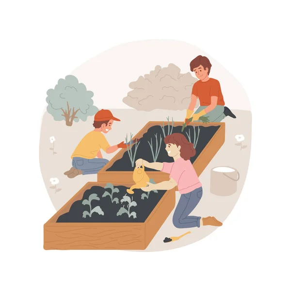 Community gardening isolated cartoon vector illustration. — Stock Vector