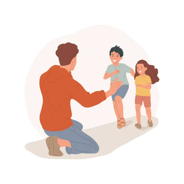 Parent meeting after divorce isolated cartoon vector illustration.