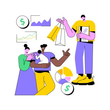 Danışman satışlar soyut konsept vektör çizimi.