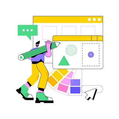 Typography soyut konsept vektör çizimi.