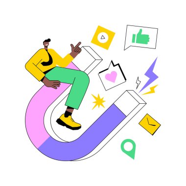 Bağlanma pazarlaması soyut konsept vektör çizimi.