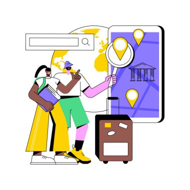 Akıllı turizm sistemi soyut konsept vektör çizimi.