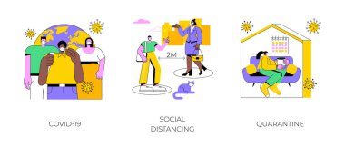 Coronavirus salgını soyut konsept vektör çizimleri.