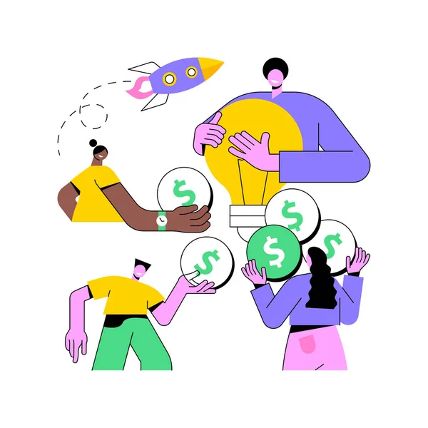 Crowdfunding abstracto concepto vector ilustración. — Vector de stock
