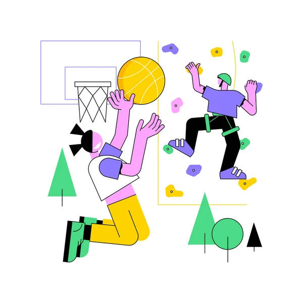 Sport camp d'été concept abstrait illustration vectorielle. — Image vectorielle