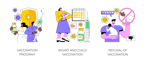 Illustrations vectorielles abstraites de la vaccination obligatoire. — Image vectorielle