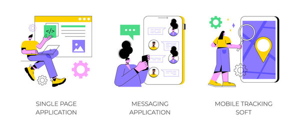 Абстрактные векторные иллюстрации веб-разработки.