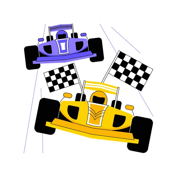 Car race abstract concept vector illustration. — Stock Vector