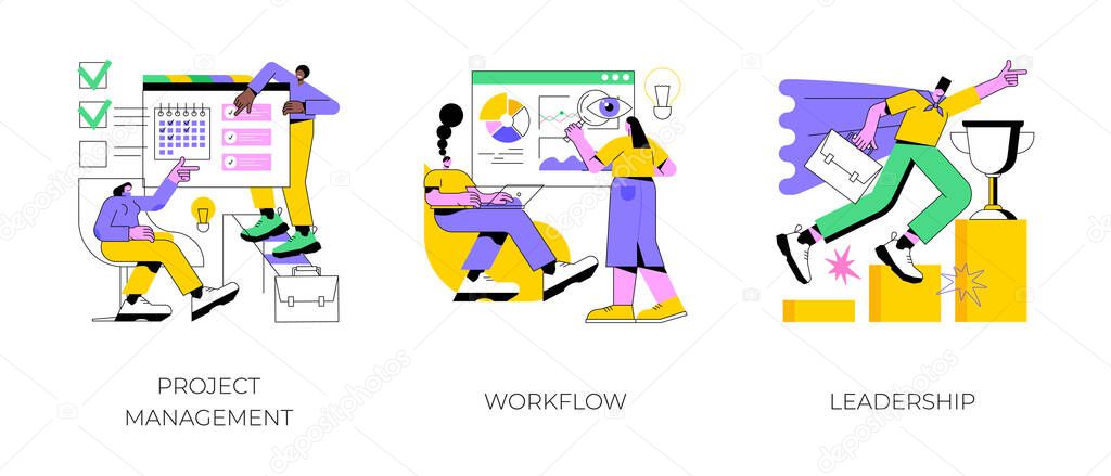 Business management abstract concept vector illustrations.