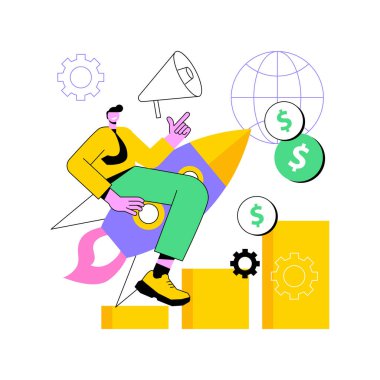 Ekonomik gelişme soyut konsept vektör çizimi.