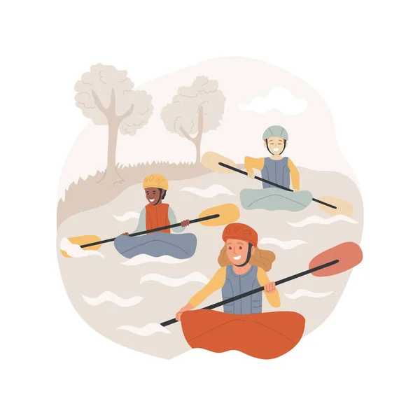 Kayaking camp isolated cartoon vector illustration.