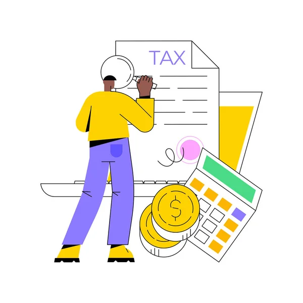 Electronic tax filing abstract concept vector illustration. — Stock Vector