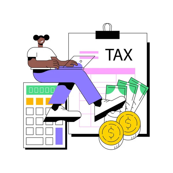 Filing taxes by yourself abstract concept vector illustration. — Stockový vektor