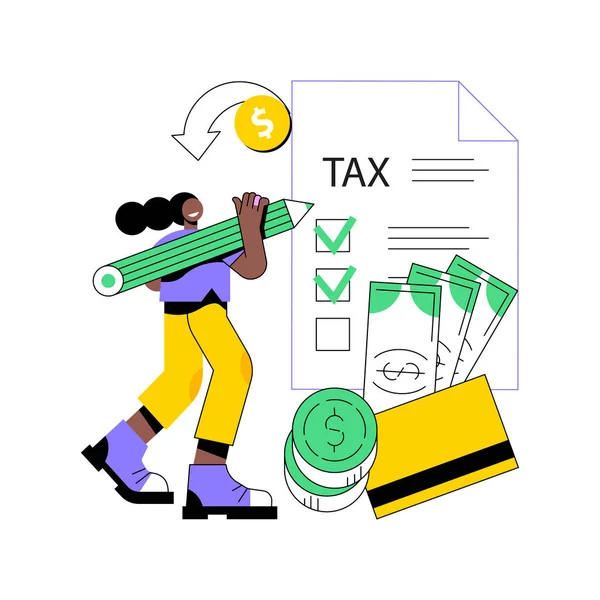 納税申告書に記入する抽象的な概念図. — ストックベクタ