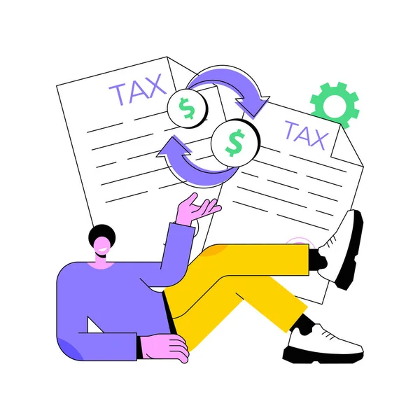 Income tax and benefit return abstract concept vector illustration. — Stock Vector