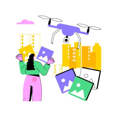 Hava fotoğrafçılığı soyut konsept vektör çizimi.